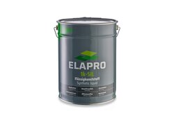 12kg- Metall-Eimer des Produkts "ELAPRO 1k-SIL," einem Flüssigkunststoff mit Eigenschaften wie Klebefreiheit, UV-Beständigkeit, Diffusionsoffenheit und Umweltfreundlichkeit.