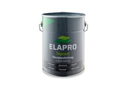12kg- Eimer des Produkts "ELAPRO Topcoat," einer Flüssigbeschichtung mit Eigenschaften wie hoher Belastbarkeit, UV-Beständigkeit und umweltschonender Zusammensetzung.