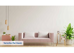 Erfurt Variovlies, rosa Sofa vor beiger Tapete