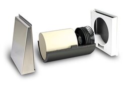 Querschnitt eines dezentralen Lüftungsgeräts FAWAS