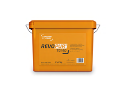 Orangener Eimer des Bindemittels REVOPUR® TC410 