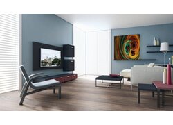 Wohnzimmer, Sessel, Bild, Bodenbelag