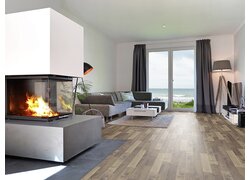 Wohnzimmer, Kamin, Bodenbelag