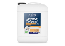 10 Liter-Behälter Schöner Wohnen Universal-Tiefgrund,  farbloses Grundiermittel für saugende Untergründe,  für Innen- und Außenbereich, hohe Ergiebigkeit, atmungsaktiv, tiefes Eindringen.