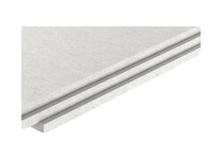Gipsfaser Platte, drei weiße Platten fächerförmig übereinander gelegt