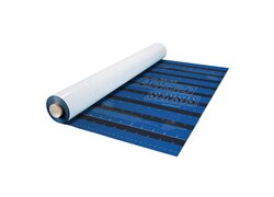 Blau-schwarze Dichtbahn mit weißer Schutzlage