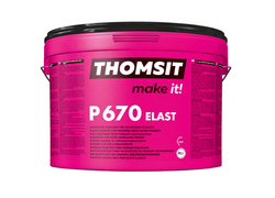 Das Produkt : Thomist P 670 ELAST in einem pinken Eimer mit schwarzer und weißer Schrift