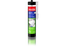 Sanitärsilikon eco, in der weißen Kartusche, stehend