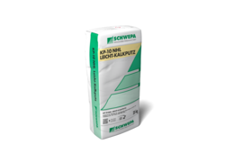 weisser Sack mit minzgrünen Streifen, 25 kg Leichtputzmörtel, KP 10 NHL Leicht-Kalkputz von SCHWEPA | © Schwepa Schwarzwälder Edelputzwerk GmbH