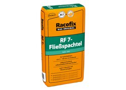 Racofix RF 7-Fließspachtel, in orangefarbener Verpackung, stehend