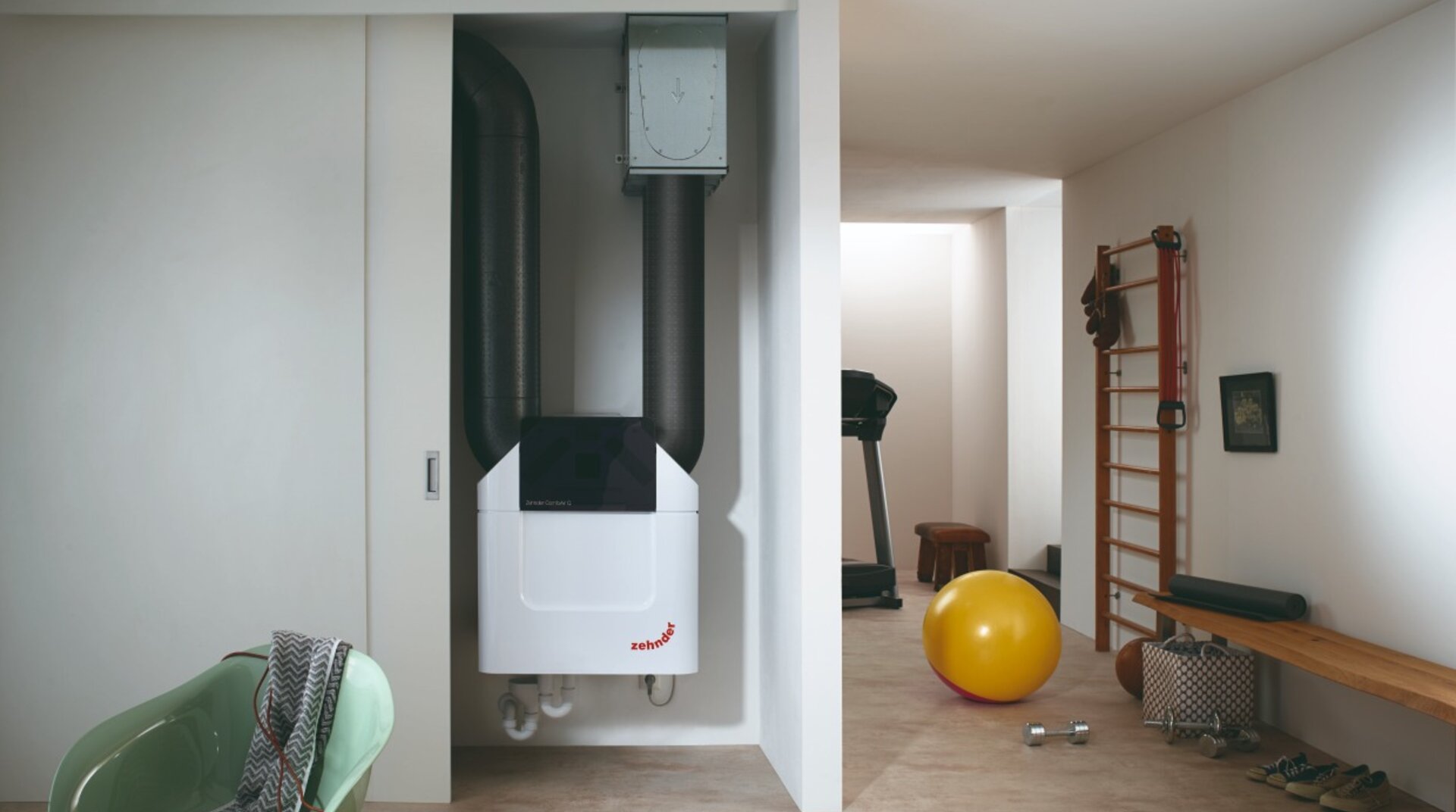 Zehnder ComfoAir, Belüftungssystem in Hobbyraum